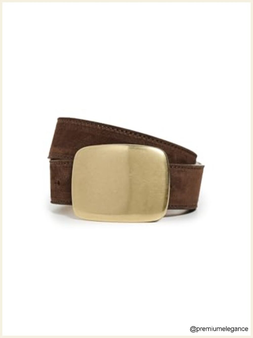 Leather Hip Belt with Gold-Tone Buckle